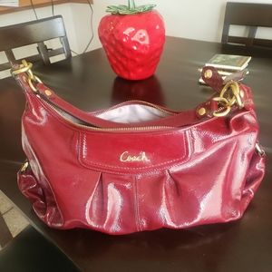 Crimson Ashley-Hobo leather Coach